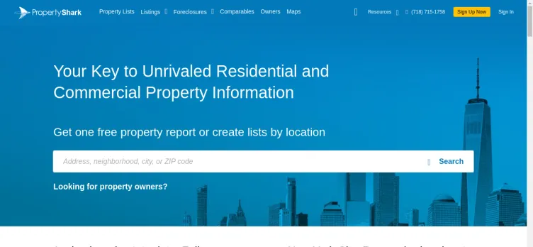 Screenshot PropertyShark