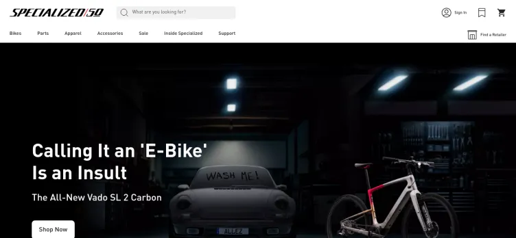 Screenshot Specialized.com