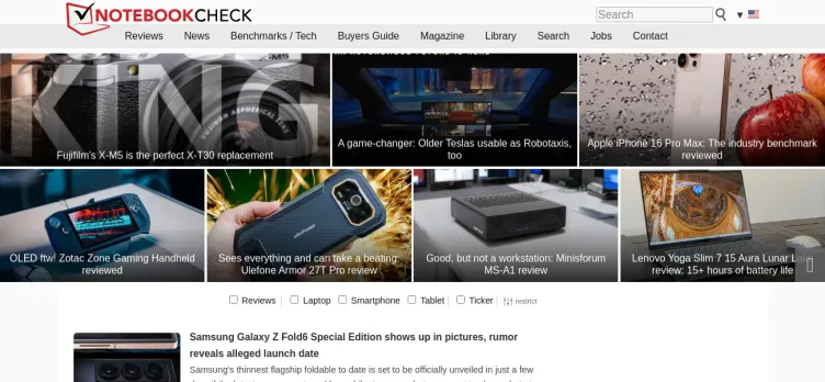 Screenshot NotebookCheck.net