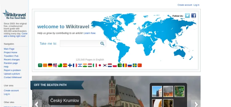 Screenshot Wikitravel