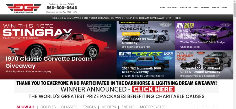 Screenshot DreamGiveaway.com