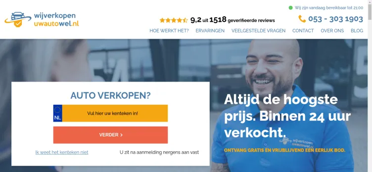 Screenshot Wij Verkopen Uw Auto Wel
