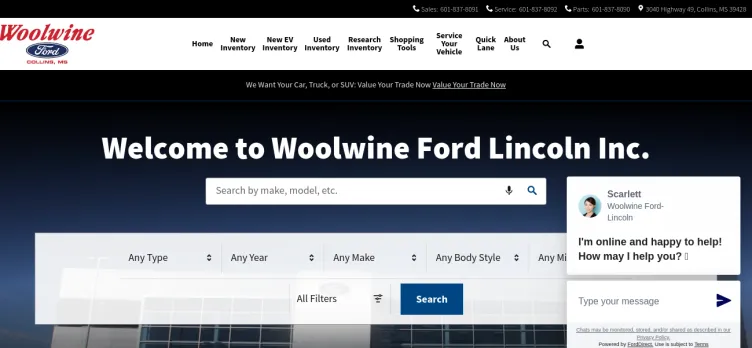 Screenshot Woolwine Lincoln