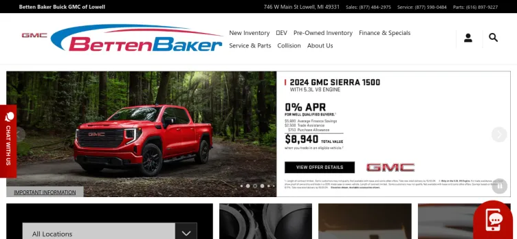 Screenshot Betten Baker Buick GMC