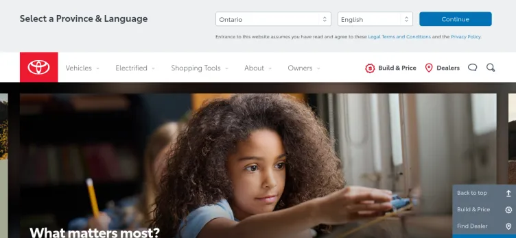 Screenshot Toyota.ca
