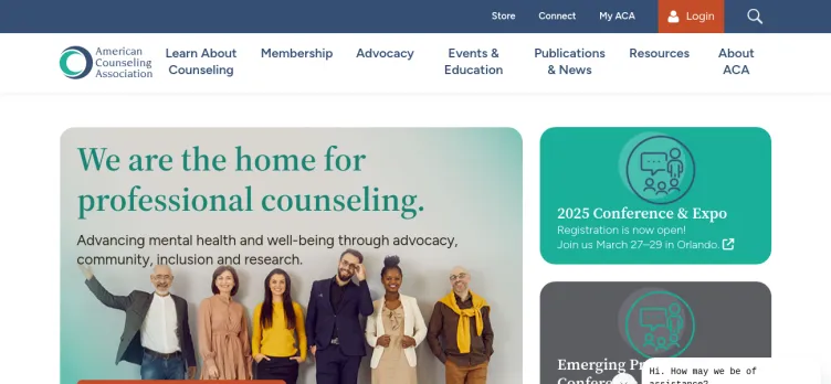 Screenshot Counseling.org