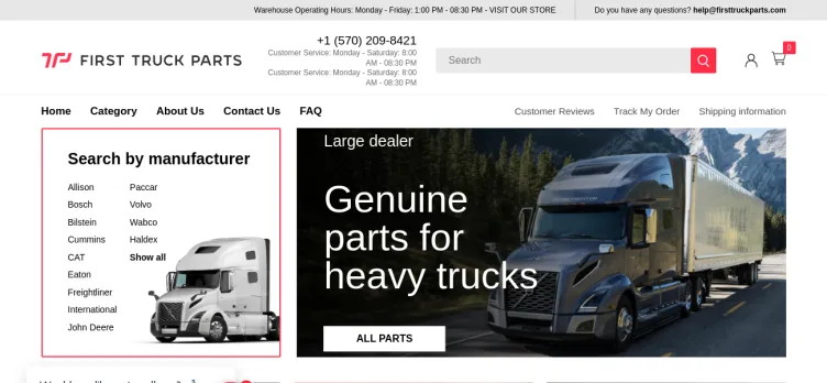 Screenshot First Truck Parts