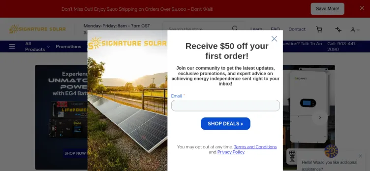 Screenshot SignatureSolar.com