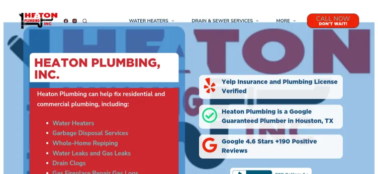 Screenshot Heaton Plumbing