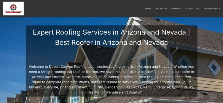 Screenshot DesertCanyonRoofingllc.com