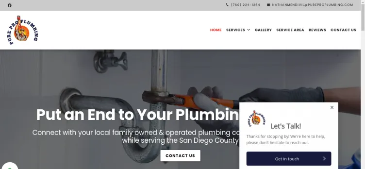 Screenshot Pure Pro Plumbing