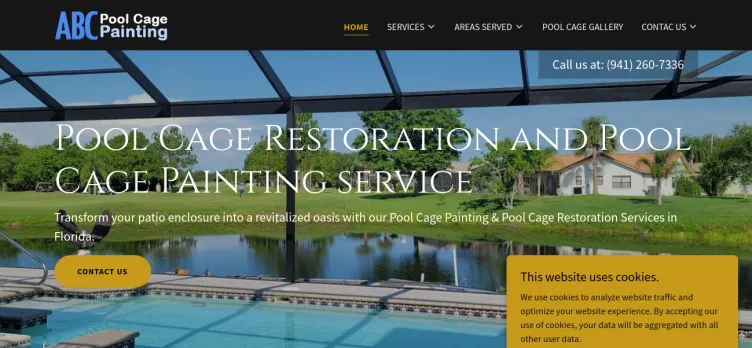 Screenshot PoolCagePainting.com