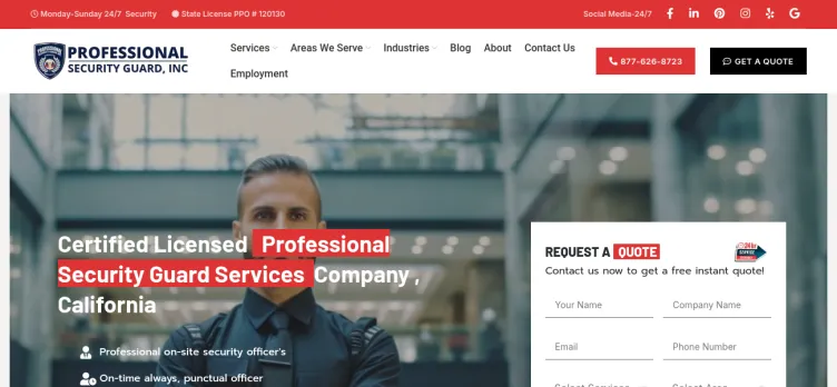 Screenshot ProSecurityGuard.com