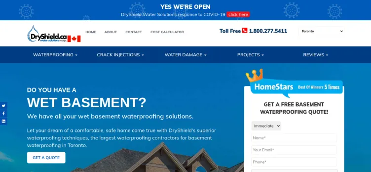 Screenshot DryShield.ca