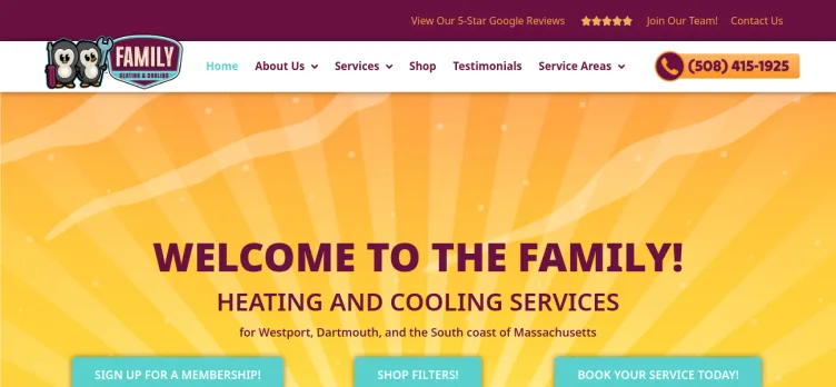 Screenshot MyFamilyHVAC.com