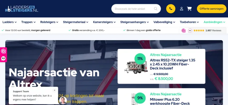 Screenshot Laddersenrolsteigers.nl