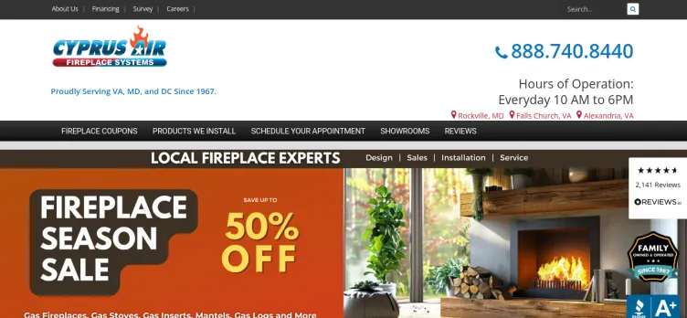 Screenshot GasFireplaces.com