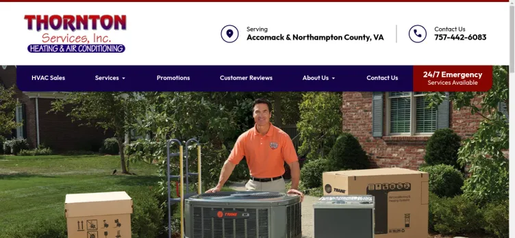 Screenshot ThorntonServices.hvac-dealer.com