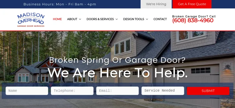 Screenshot MadisonGarageDoorServices.com