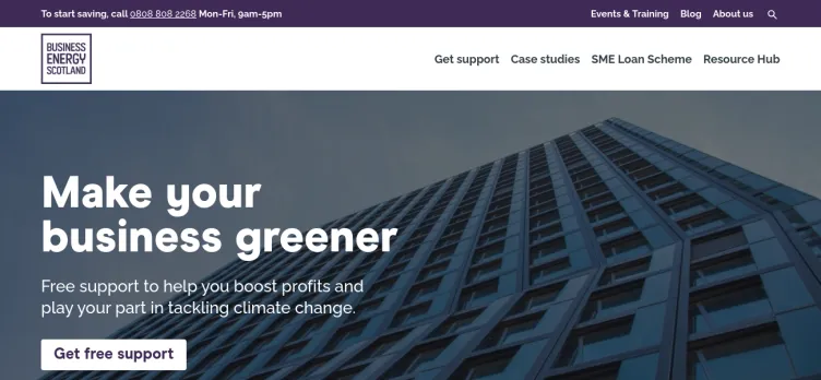 Screenshot Business Energy Scotland