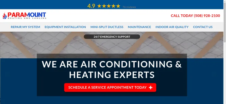 Screenshot HVACParamount.com