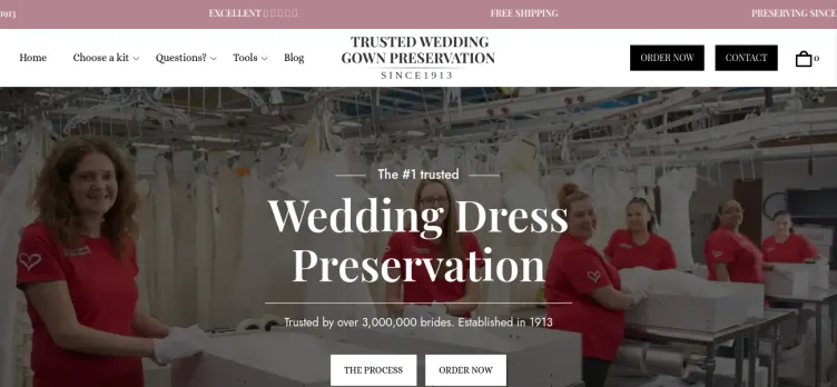 Screenshot Trusted Wedding Gown Preservation