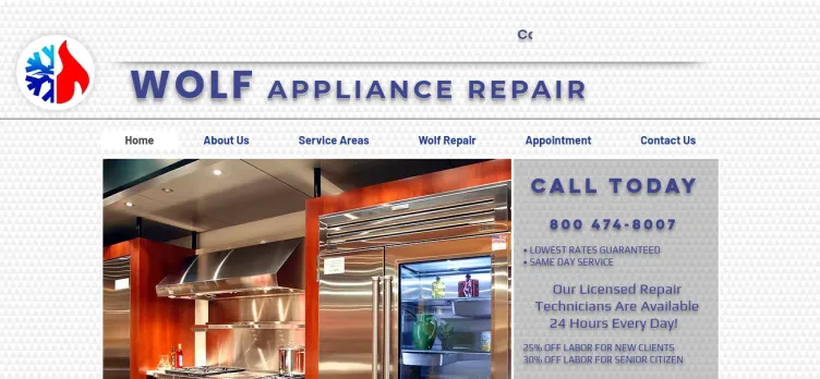 Screenshot Wolf Appliance Repair Service