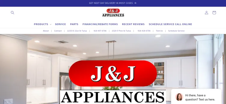 Screenshot J and J Appliances