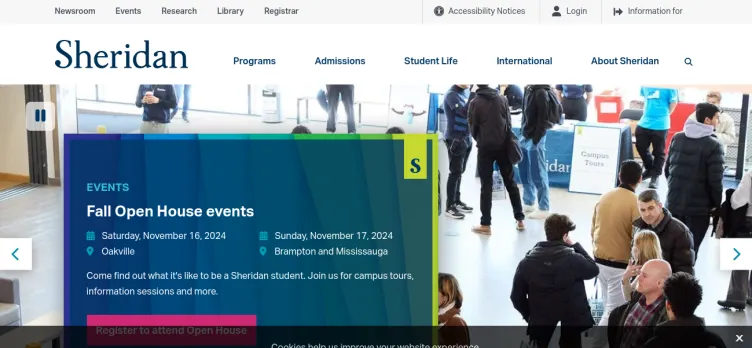 Screenshot Sheridan College