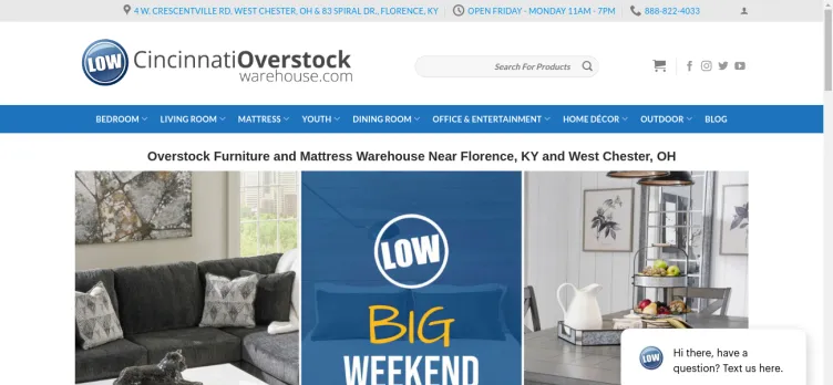 Screenshot Cincinnati Overstock Warehouse