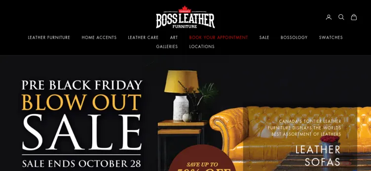 Screenshot CanadasBossLeatherFurniture.com