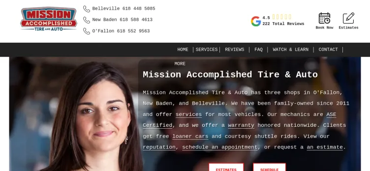Screenshot MissionTireAuto.com