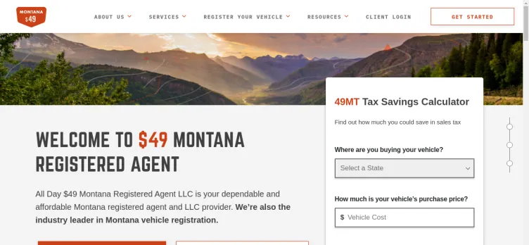 Screenshot 49DollarMontanaRegisteredAgent.com