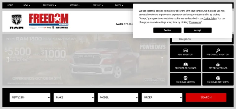 Screenshot Freedom Dodge Chrysler Jeep Ram