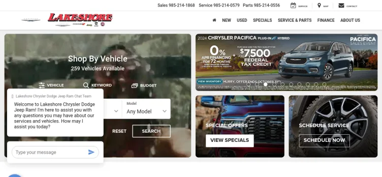 Screenshot Lakeshore Chrysler Dodge Jeep