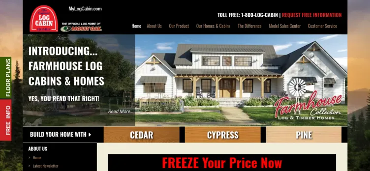 Screenshot LogCabinHomes.com