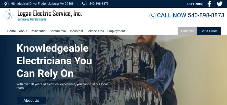 Screenshot LoganElectricService.com