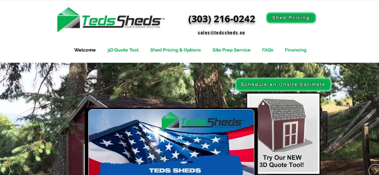 Screenshot TedSheds.com