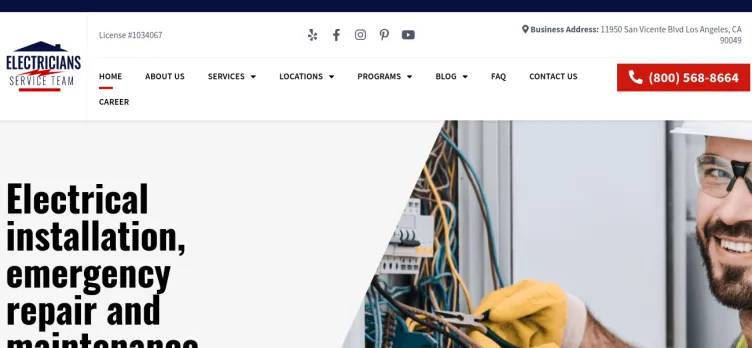 Screenshot Electricians Service Team