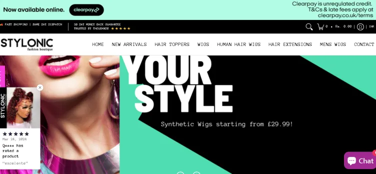 Screenshot Stylonic Fashion Boutique