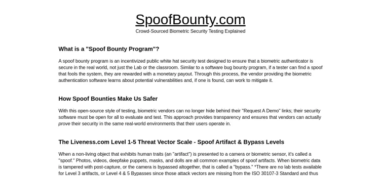 Screenshot SpoofBounty.com