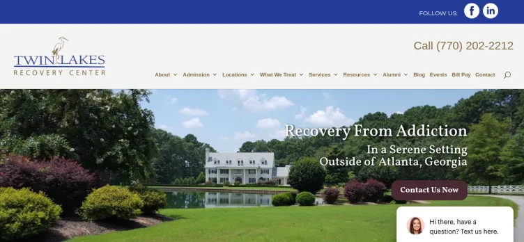 Screenshot Twin Lakes Recovery Center