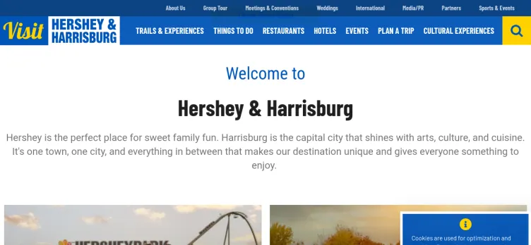 Screenshot Visit Hershey & Harrisburg