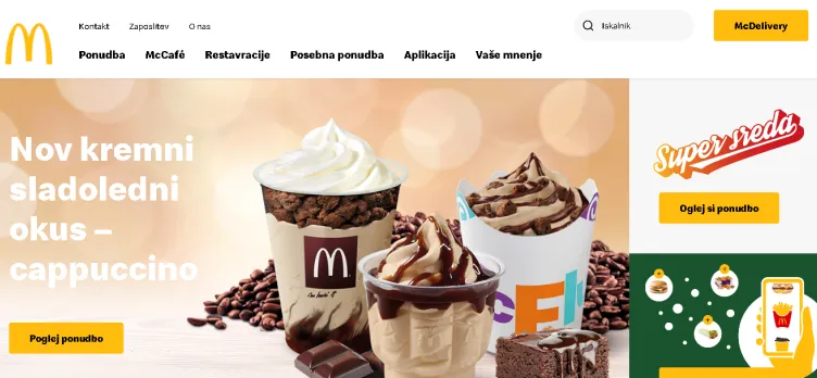 Screenshot McDonalds.si