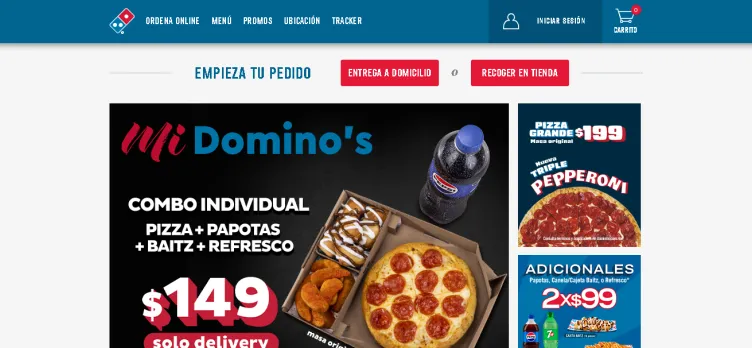 Screenshot Dominos.com.mx