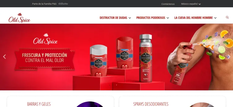 Screenshot OldSpice.com.mx