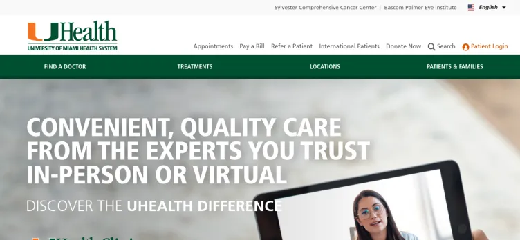 Screenshot UMiamiHealth.org