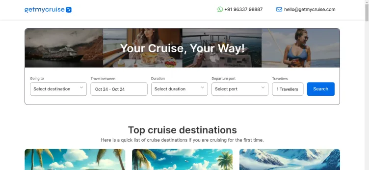 Screenshot getmycruise.com