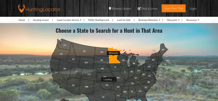 Screenshot HuntingLocator.com