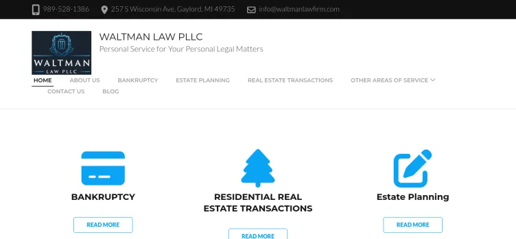 Screenshot Waltman Law Firm